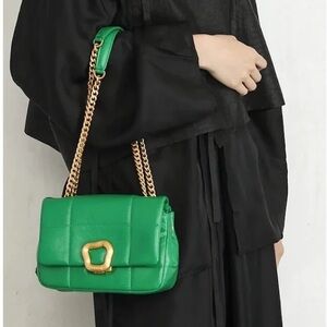 Songmont Chocolate Mini Shoulder Bag.  Green.